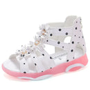 Kids Girls Roman Style Dots and Pearl Beading Sandals