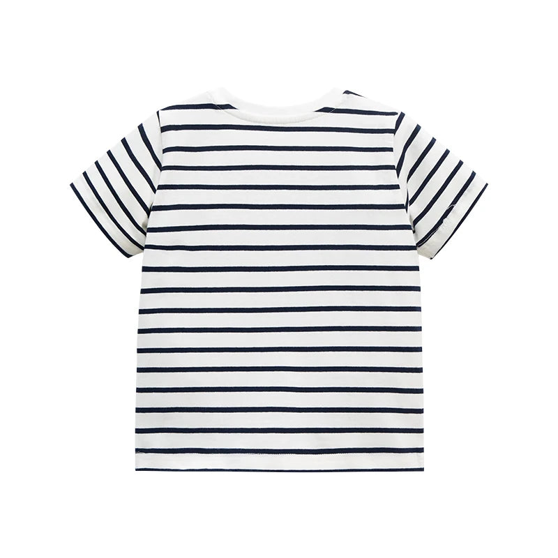 Girls Soft Cartoon Flower design Striped T Shirts childrensterritory