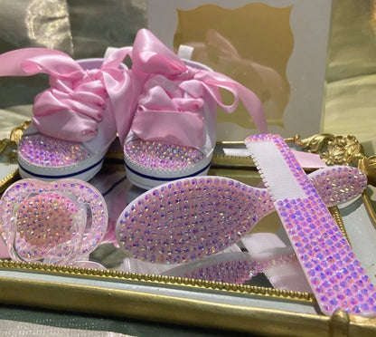 Luxury Keepsake Diamond Baby Bottles and Shoes Headband Set childrensterritory