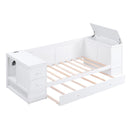 Easy to Assemble Twin-size Daybed with Storage Arms childrensterritory