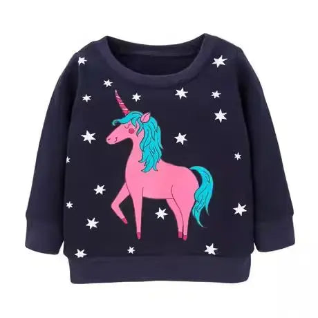 Long-Sleeved Cartoon Print Winter Hoodies For Kids childrensterritory