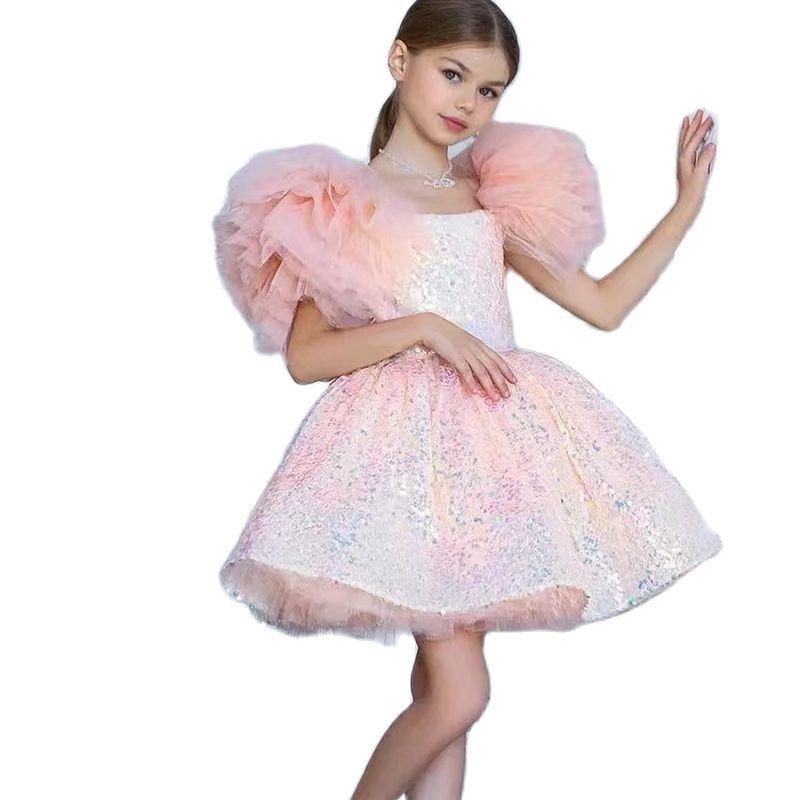 Baby/Kids Glitter Flower Girl Pink Dress for Prom/Wedding childrensterritory