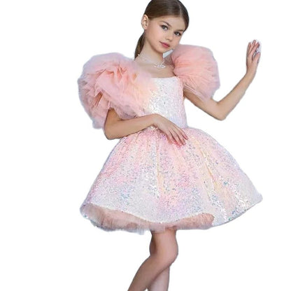 Baby/Kids Glitter Flower Girl Pink Dress for Prom/Wedding childrensterritory