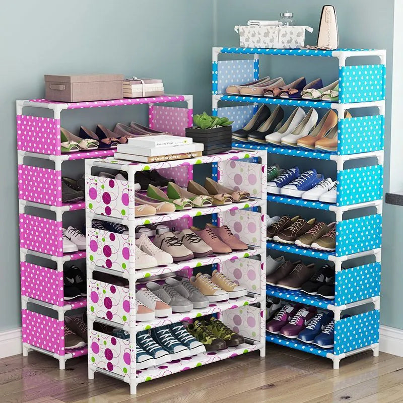 4/6/8-layer Shoe Organizer Stackable Canvas Rack for Home childrensterritory