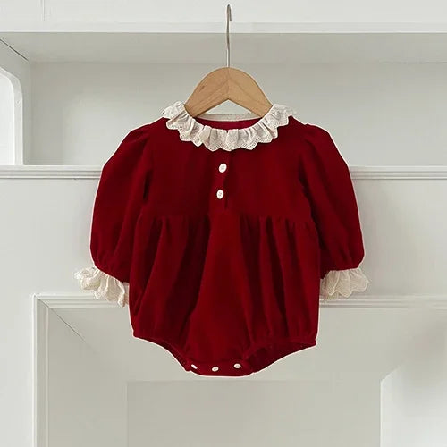 Baby Kids Long Sleeves Lace Design Christmas Party Costumes