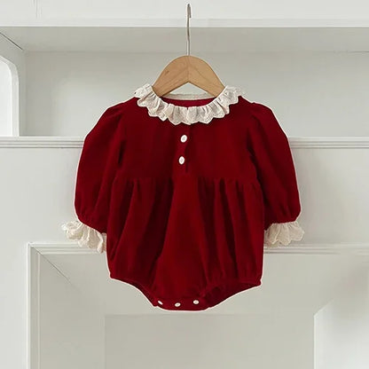 Baby Kids Long Sleeves Lace Design Christmas Party Costumes childrensterritory