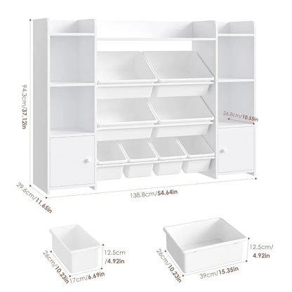 4-Tier Kids Toy Storage Organizer W/8 Removable Bins