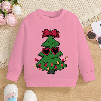 Kids Solid Colors Christmas Graphics Hoodless Sweatshirt childrensterritory