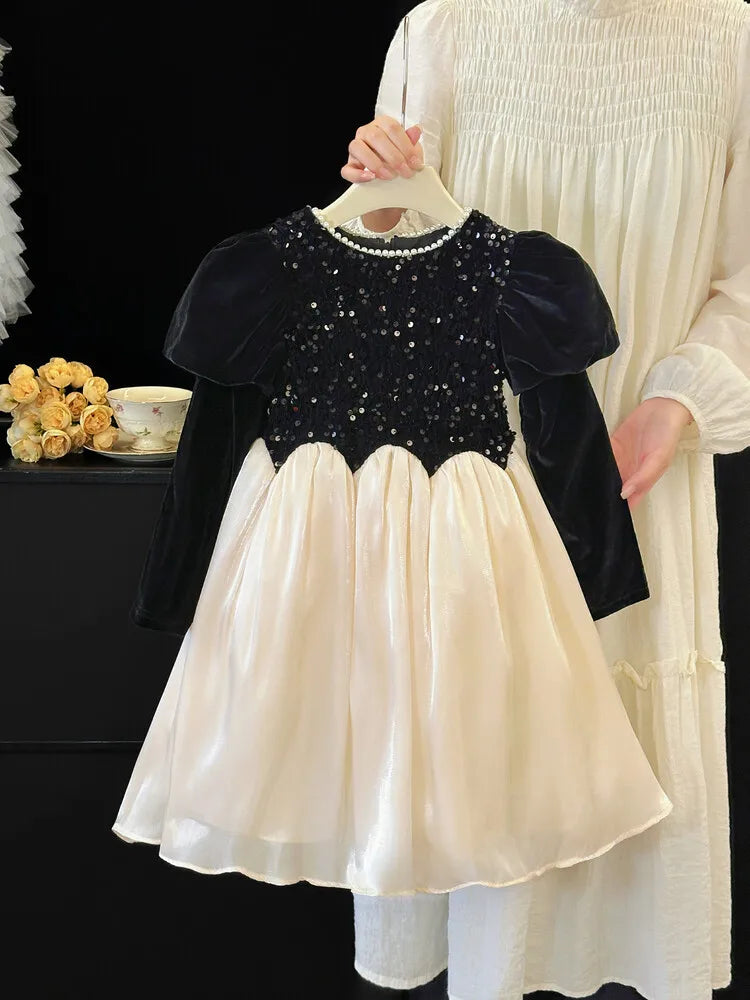 Casual Style Kids Girls Patchwork Princess Dress