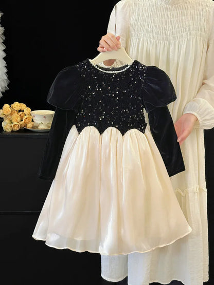 Casual Style Kids Girls Patchwork Princess Dress