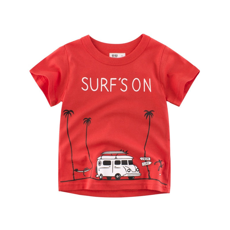 Graffiti Print Kids Boys Girls Summer Cotton T-Shirt Top childrensterritory