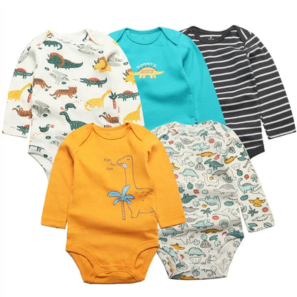 Cartoon Print Soft Cotton Bodysuits For Newborn Babies childrensterritory