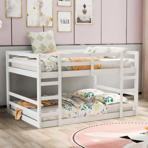 Ladder-equipped Twin Over Twin Bunk Bed for Kids Room childrensterritory