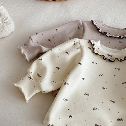 Girls’ Long-Sleeved Collar Design Winter Tops childrensterritory