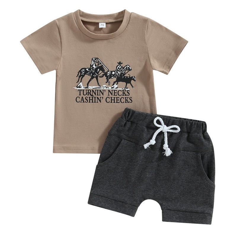 Baby Boys Short Sleeve Tops and Shorts Set for Summer childrensterritory