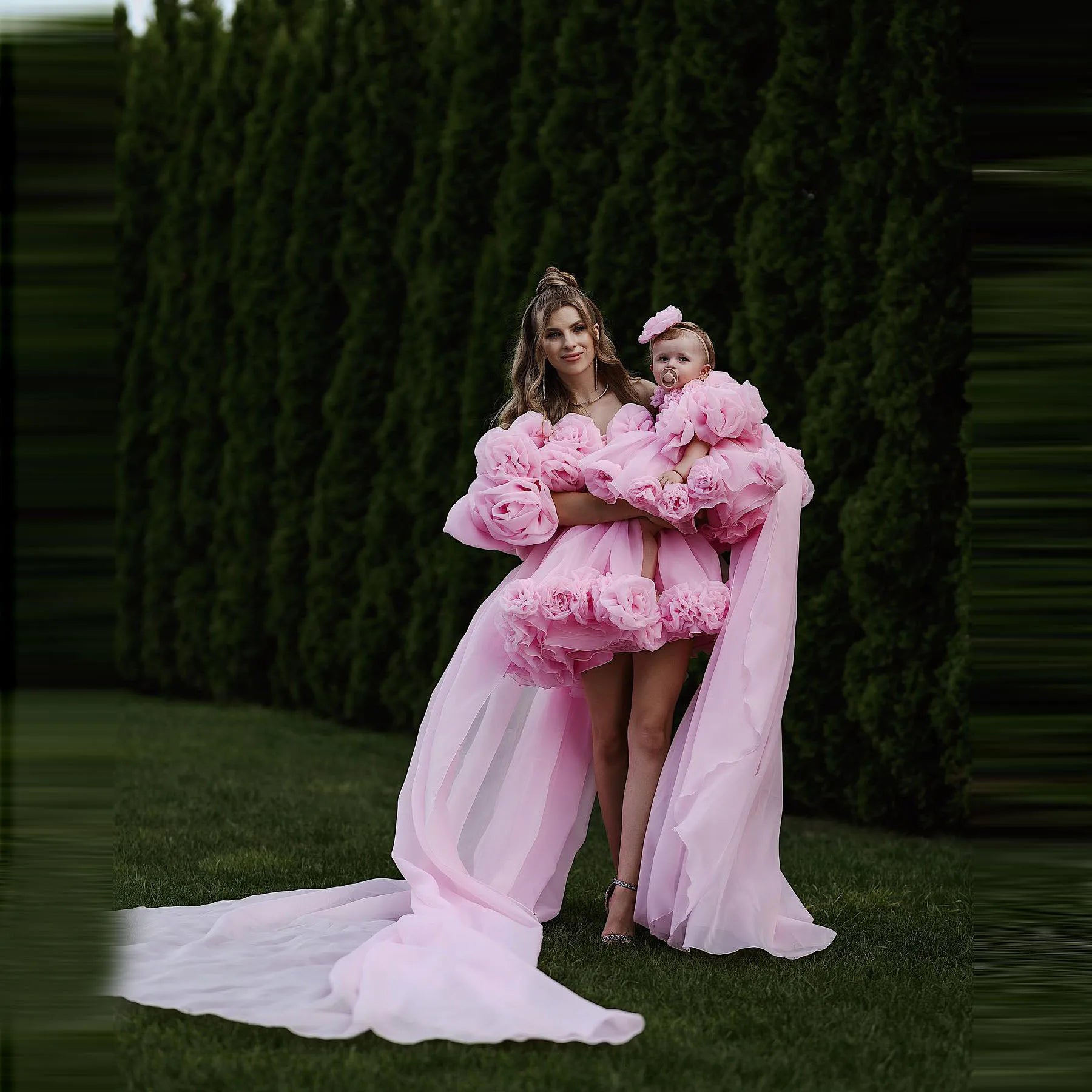 Matching Formal Princess Dresses for Mother and Daughter