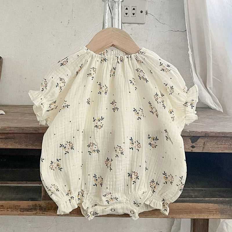 Baby Girls Korean Style Printed Summer Cotton Clothes Set childrensterritory