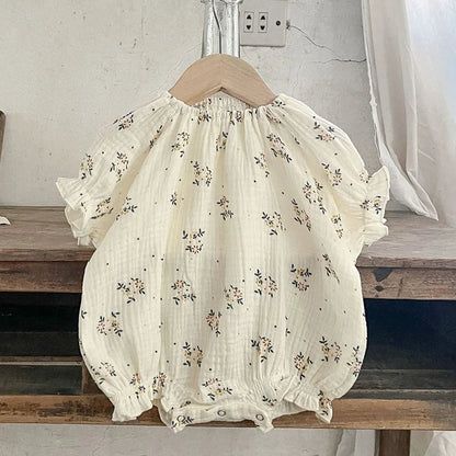 Baby Girls Korean Style Printed Summer Cotton Clothes Set childrensterritory