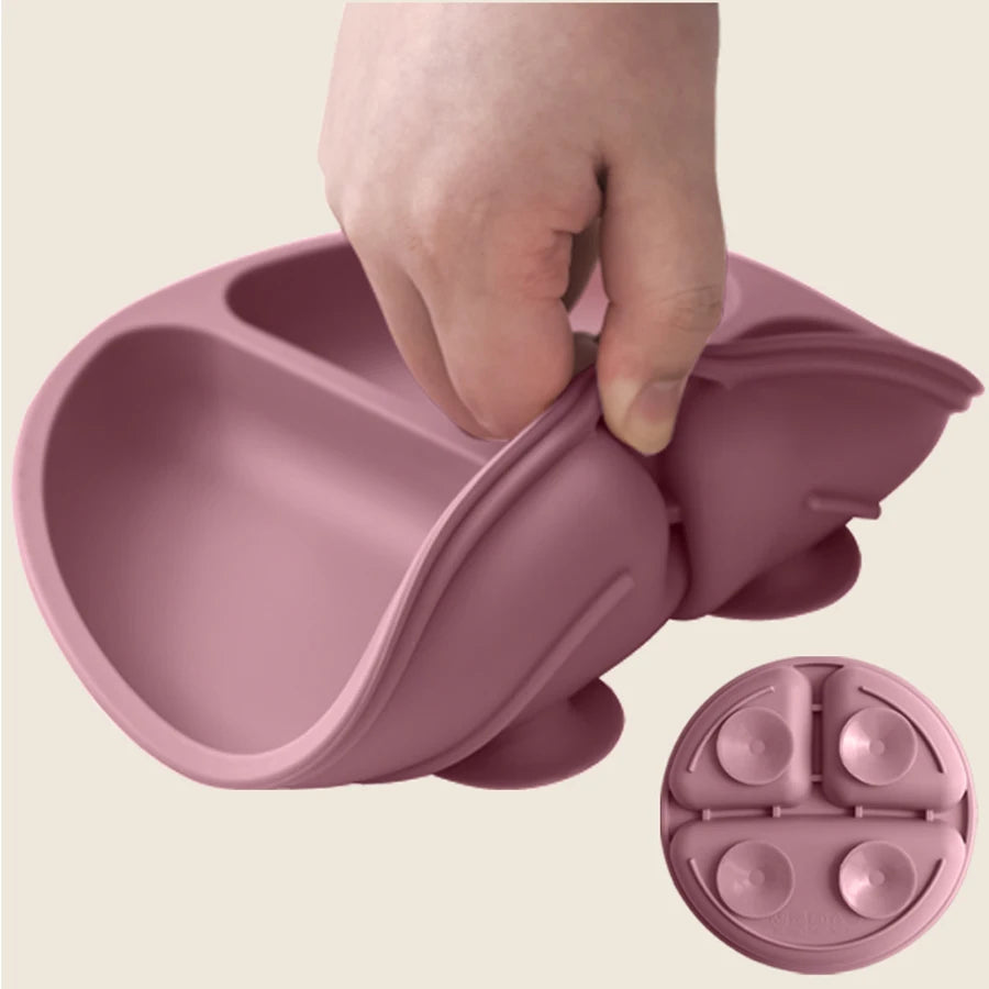 1PCS Toddler Silicone Sucker Dining Plate for Feeding Training childrensterritory