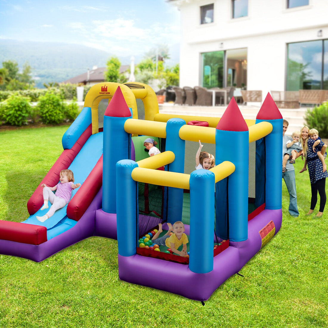 Kids 5-in-1 Inflatable Bouncer Blower Excluded childrensterritory
