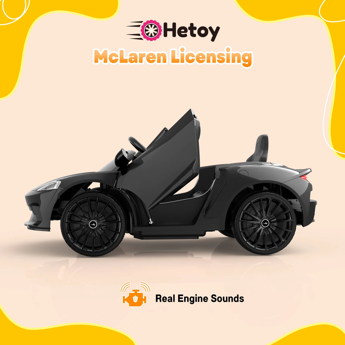 Kids 12V Ride On Sports Car with 2 Speeds, Sound System childrensterritory
