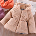 Plush Imitation Fur Hooded Kids Girls Warm Jackets childrensterritory