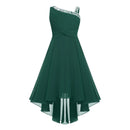 Kids Girls Ruched Twisted High-Low Summer Chiffon Dresses childrensterritory