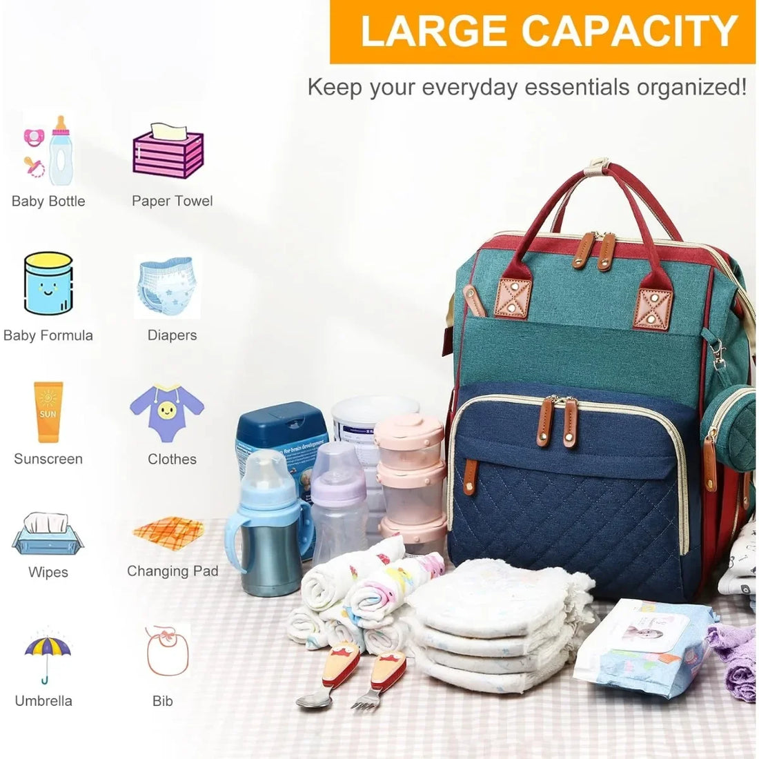 Waterproof Large Mum Maternity Bag/Travel Backpack
