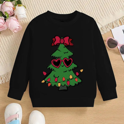 Kids Solid Colors Christmas Graphics Hoodless Sweatshirt childrensterritory
