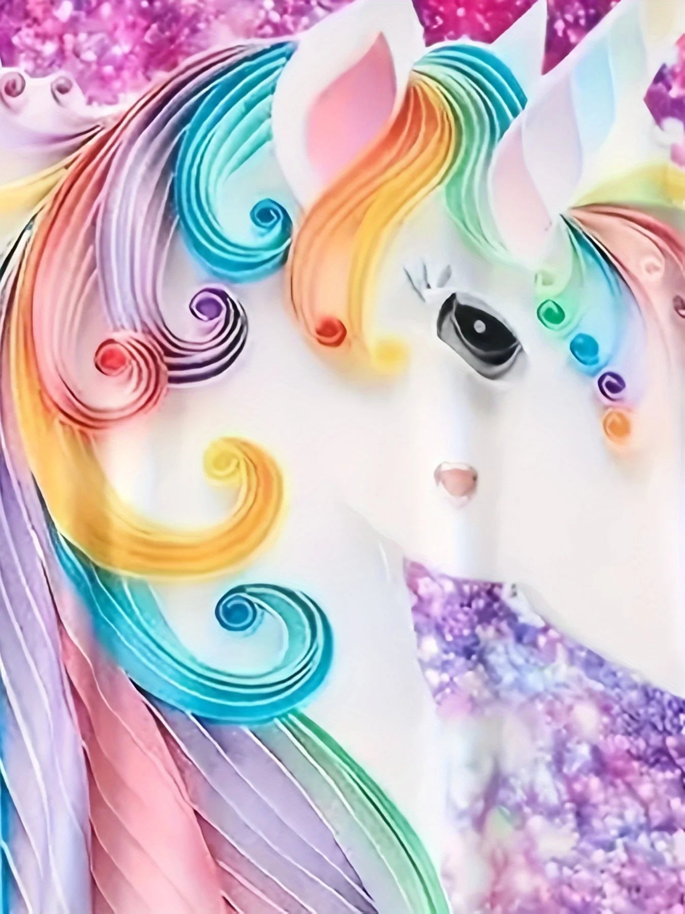 Girls' Casual Dress with Starry Unicorn Digital Print