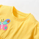 Butterfly and Rainbow Design Short Sleeve Party Frocks for Girls childrensterritory