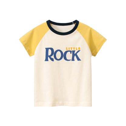 Cartoon Letter Printed Kids Boys Girls Loose Summer Cotton Top childrensterritory
