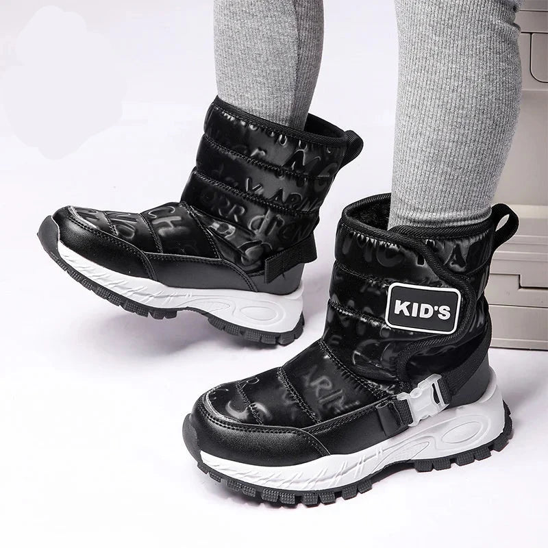 Plush Warm Waterproof Non-Slip Long Shoes For Girls childrensterritory