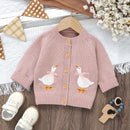 Cartoon Goose Design Baby Knitted Cardigan childrensterritory