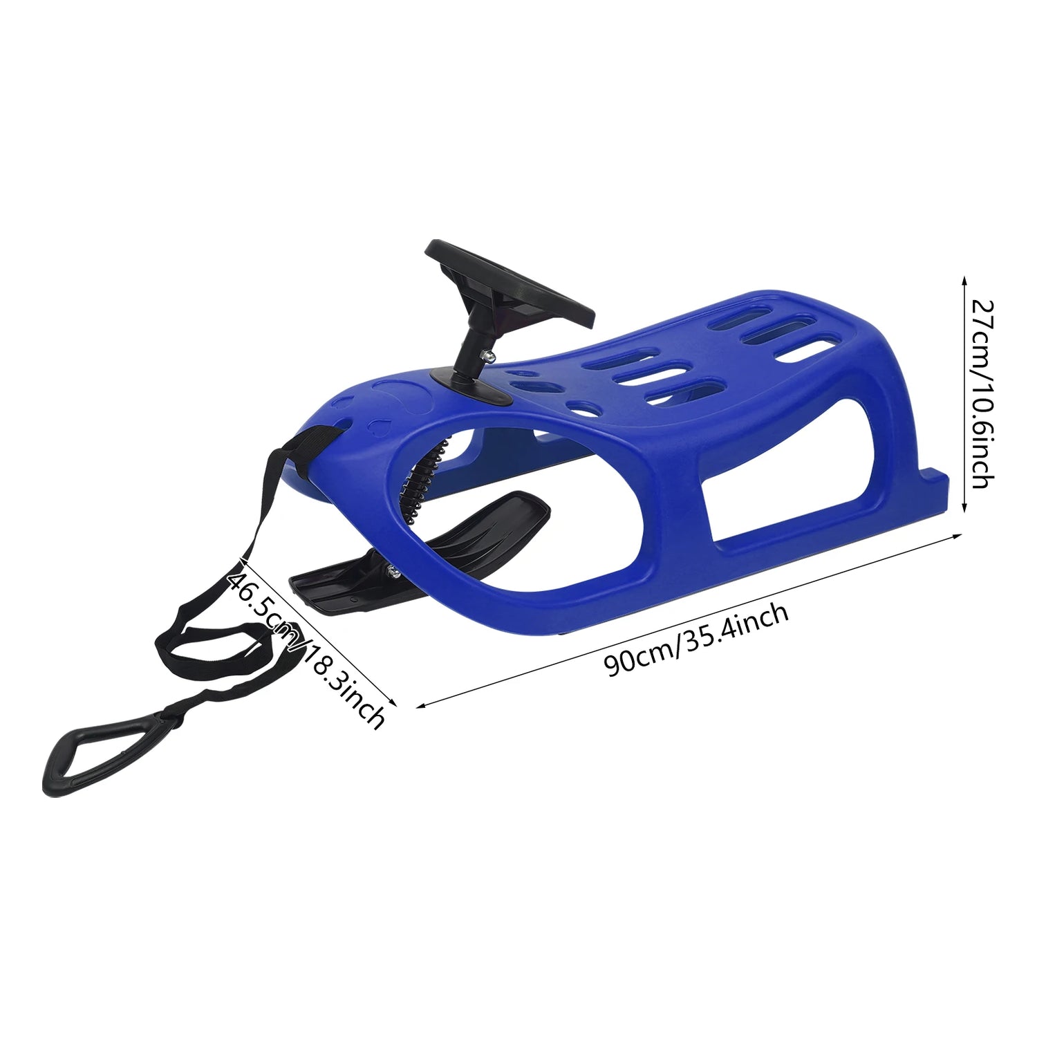 Kids Pull Rope Metal Snow Sled Frost-Resistant