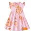 Girls Sleeveless Orange Lotus Leaf Print Summer Dresses childrensterritory