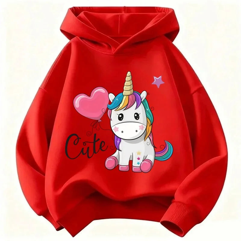 Cute Cartoon Printed Warm Hoodies for Girls&