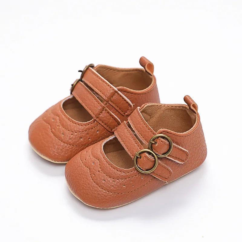 Soft Soled Retro Style Anti-Slip Baby Girl Flat Shoes