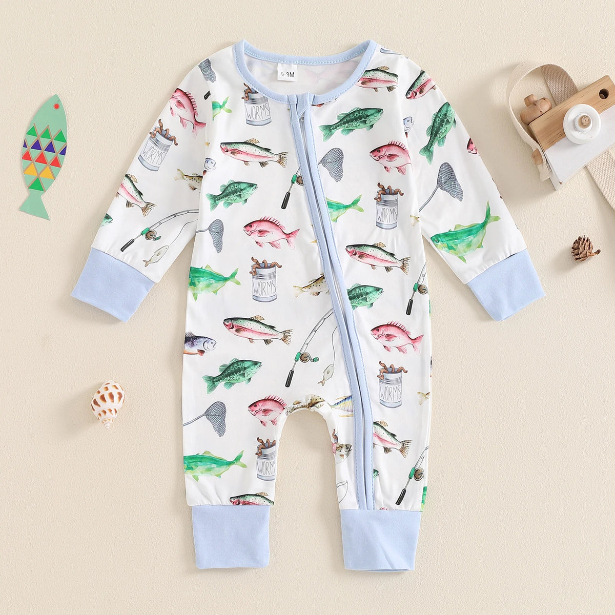 Baby Long Sleeve Printed Rompers for Spring