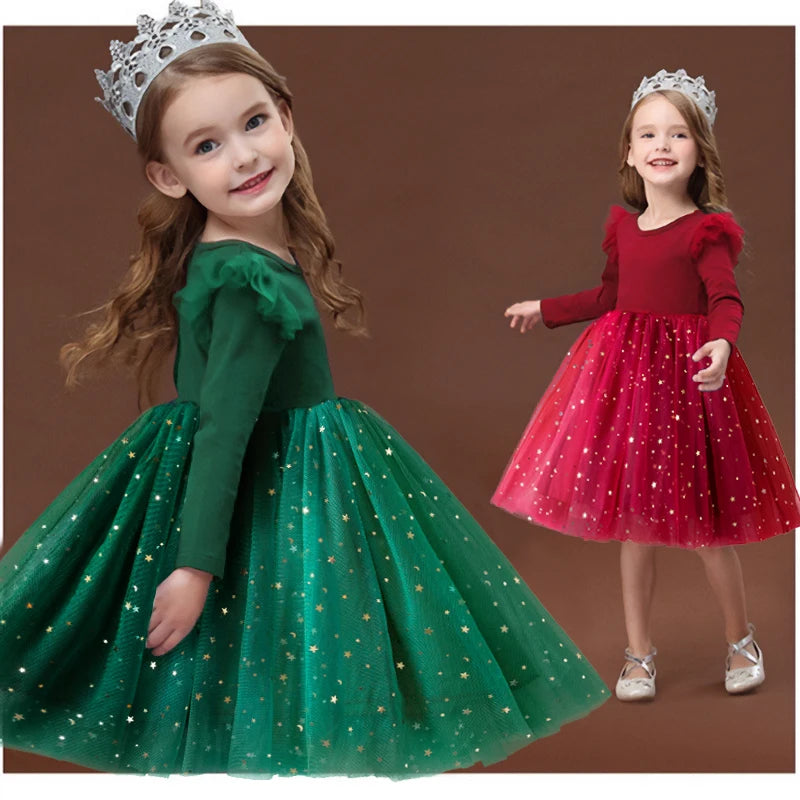 French Style Cotton Blend Dress For Kids Girls