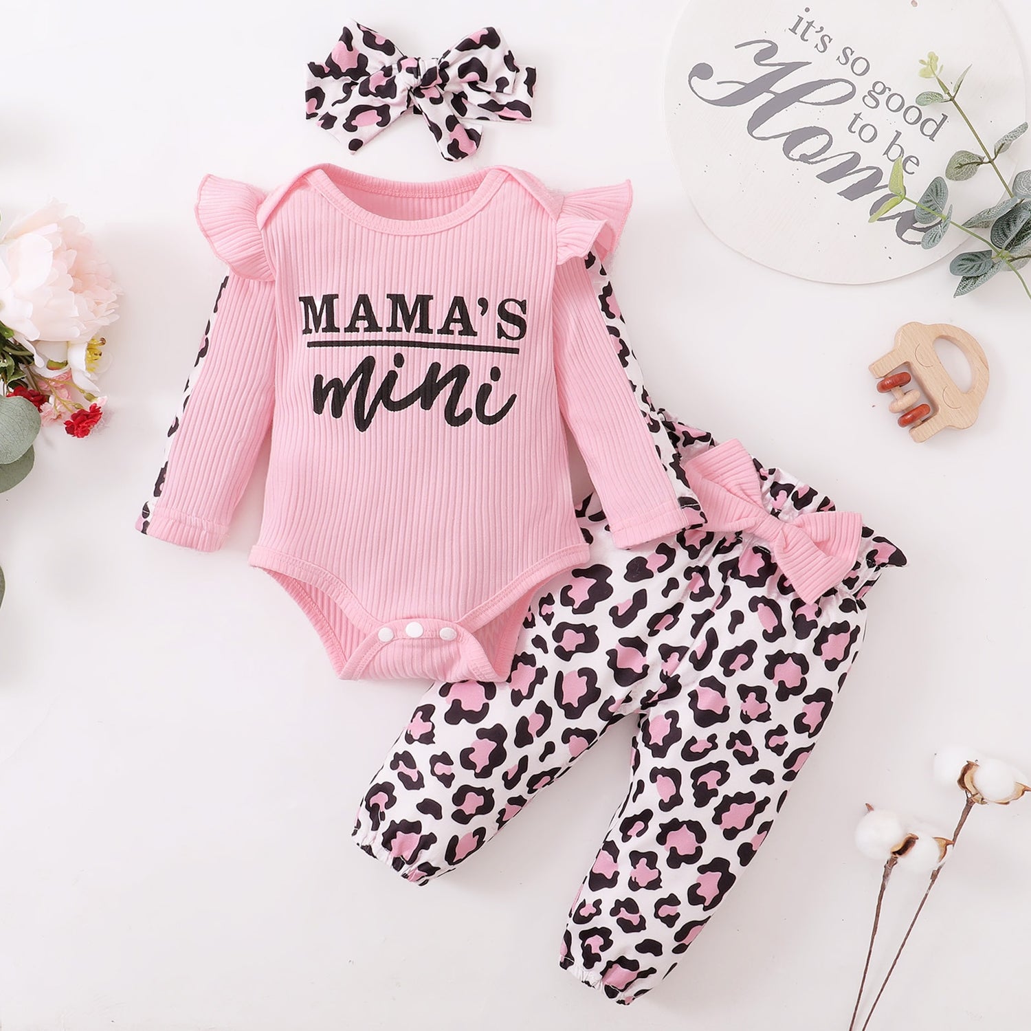 Baby Girl Printed 3 Pieces Outfits New Born Clothes Set childrensterritory