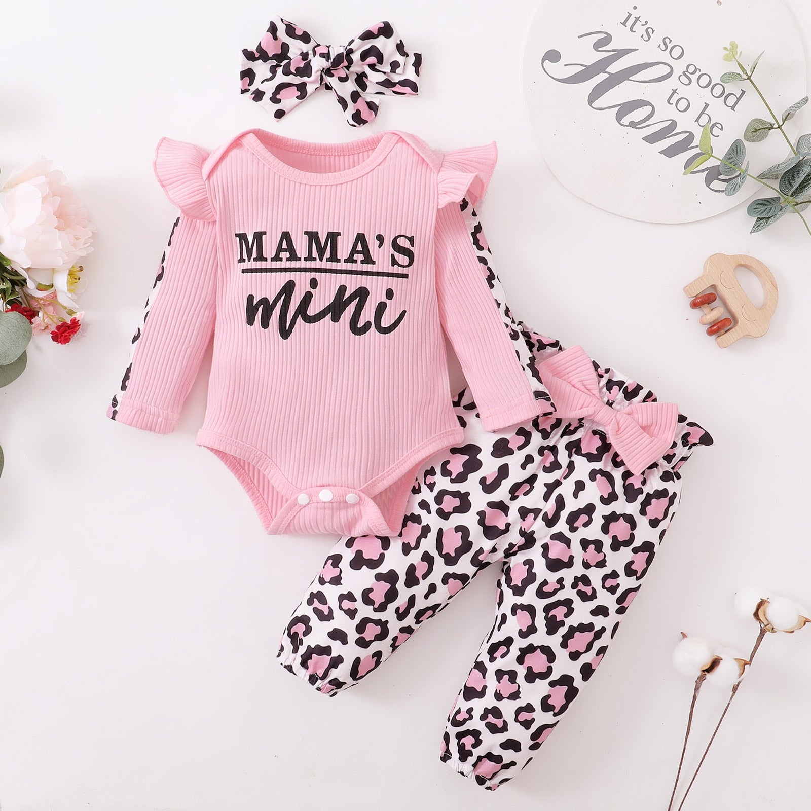 Baby Girl Printed 3 Pieces Outfits New Born Clothes Set childrensterritory