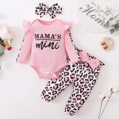 Baby Girl Printed 3 Pieces Outfits New Born Clothes Set childrensterritory