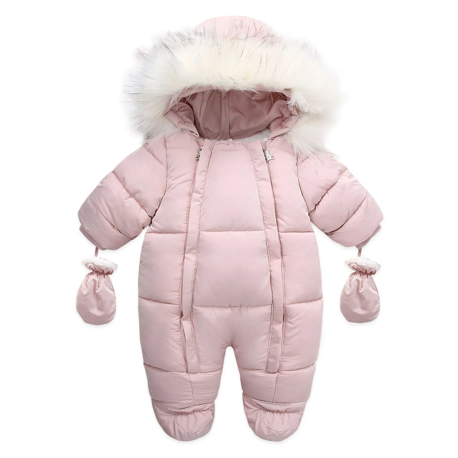 Baby Thick Warm Hooded Fleece Rompers Snowsuit childrensterritory