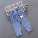 Kids Girls Cartoon Design Denim Trousers childrensterritory