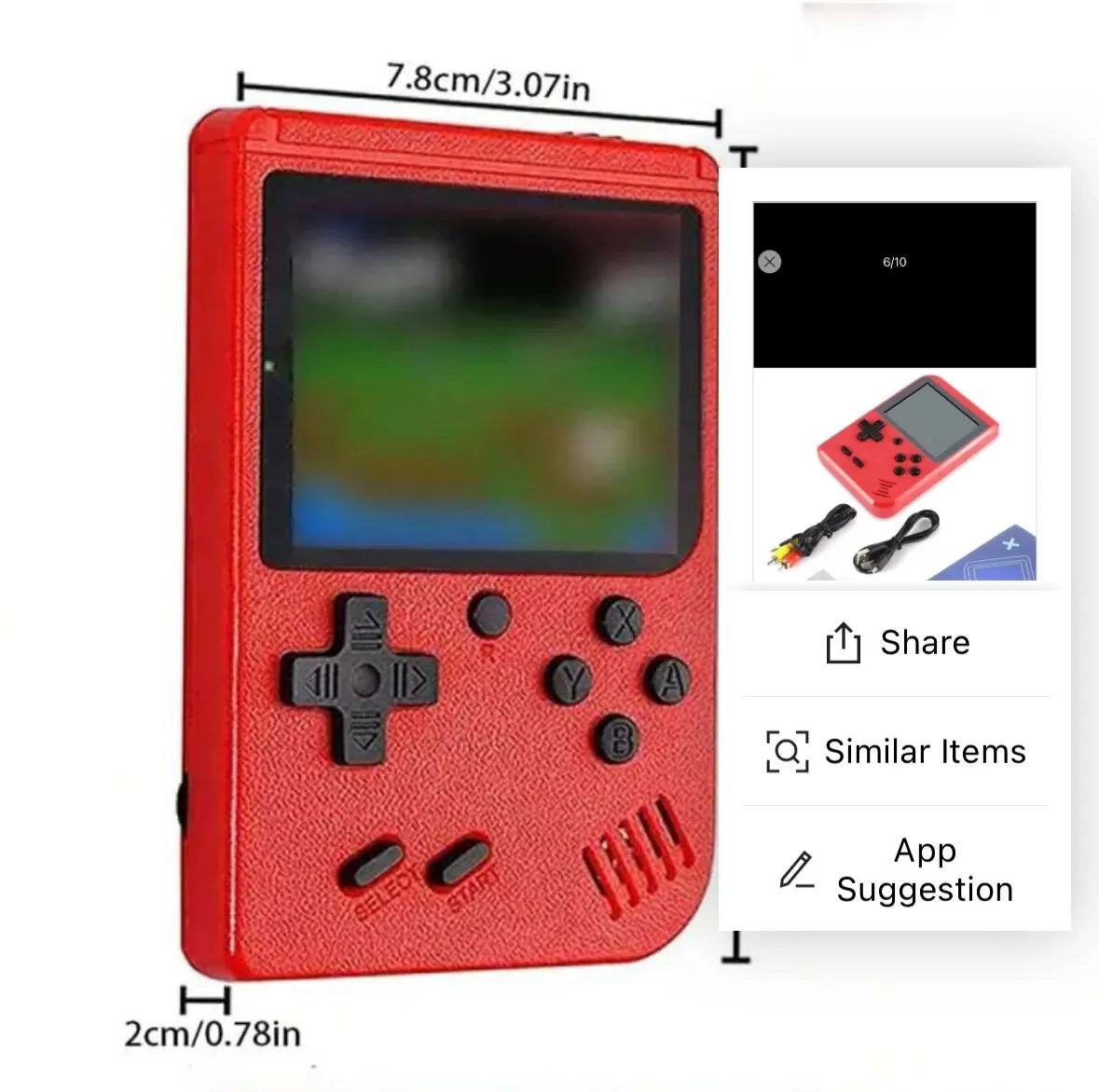 Retro Style Handheld Small Video Game Console for Children