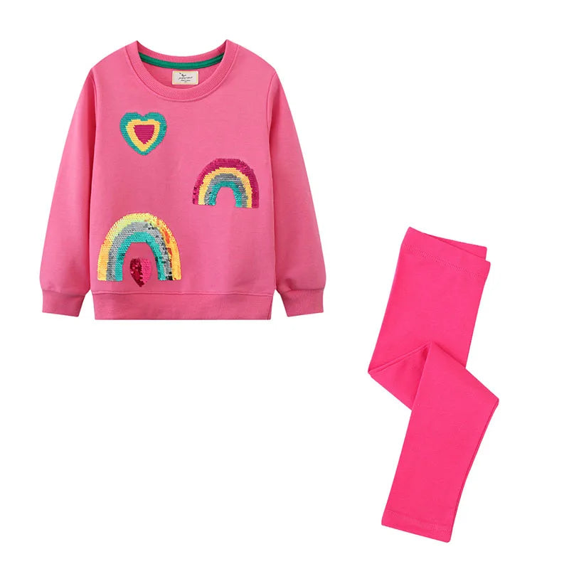 Various Cartoon Print Kids Girls 2 Pcs Clothing Sets childrensterritory