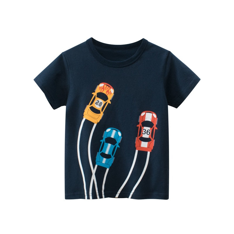 Cartoon Letter Printed Kids Boys Girls Loose Summer Cotton Top childrensterritory