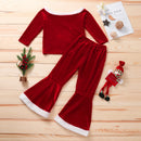 Girls' Long-Sleeved Round Neck Clothing Set childrensterritory