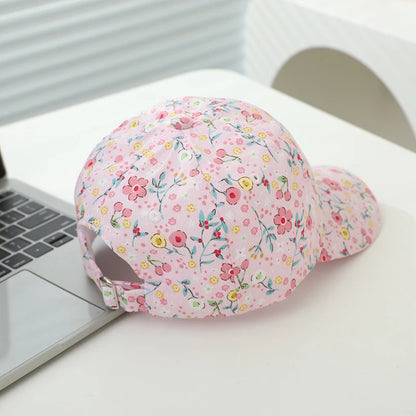 Little Girls Floral Design Adjustable Sports Hats childrensterritory